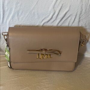 Badgley Mischka Taupe Designer Crossbody Bag New With Tags
